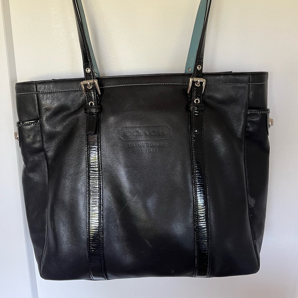 Coach 90s Black Leather Shoulder Bag - Picture 2 of 16